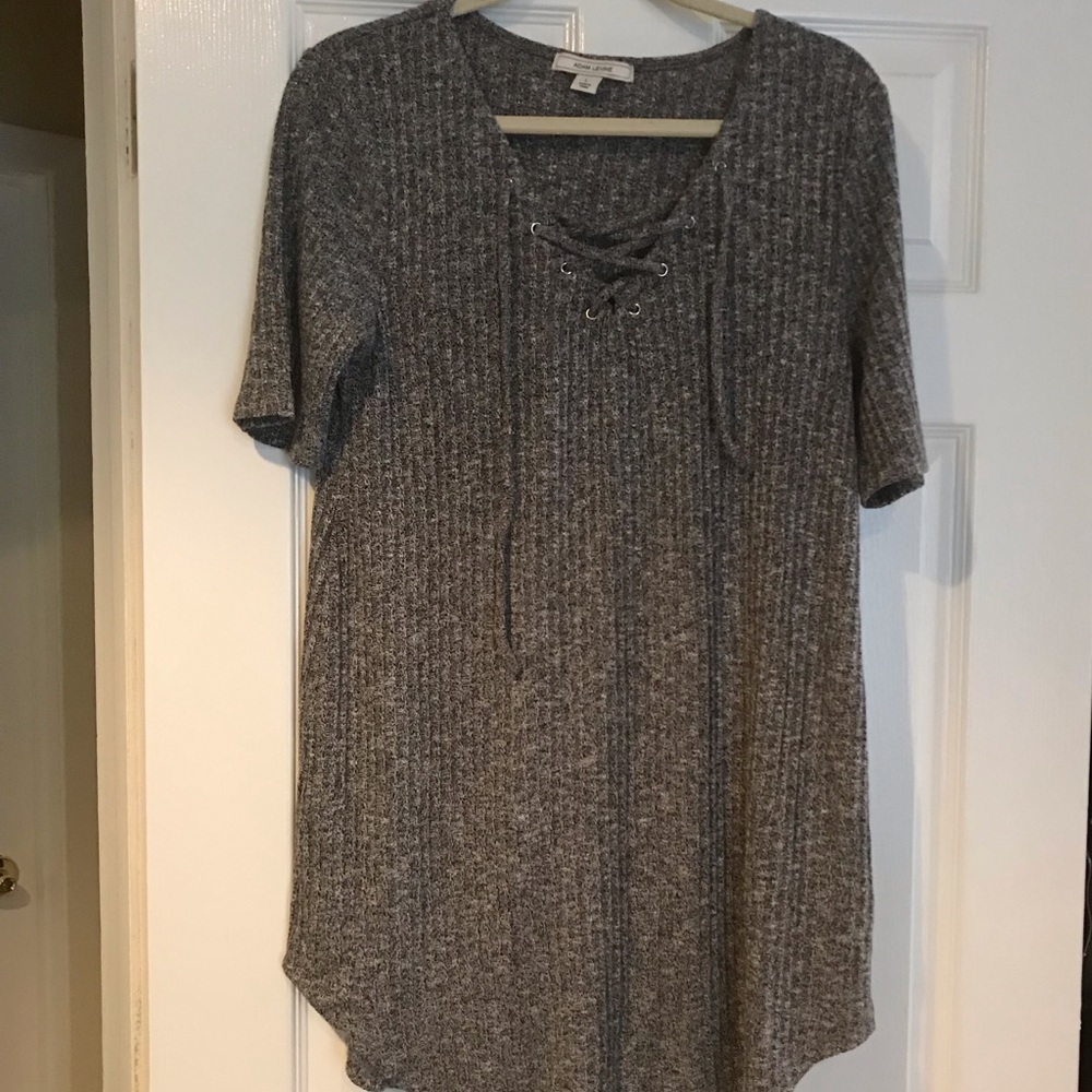 Gray sweater dress